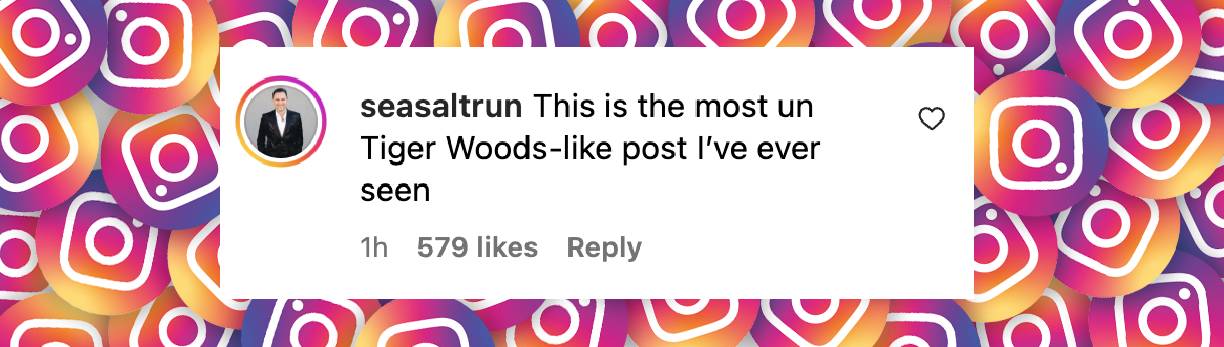 A netizen's comment on Tiger Woods' new romance on social media, posted on March 23, 2025 | Source: Instagram/tigerwoods