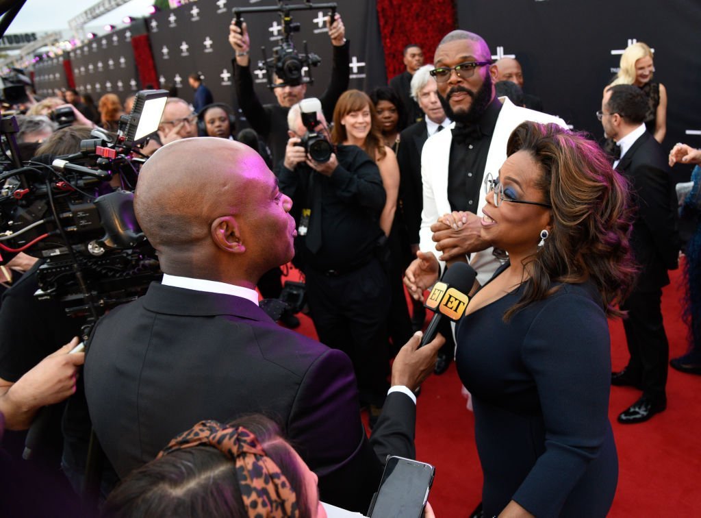 Oprah Winfrey and Tyler Perry during an interview at the opening gala of Tyler Perry Studios on October 5, 2019. | Photo: Getty Images