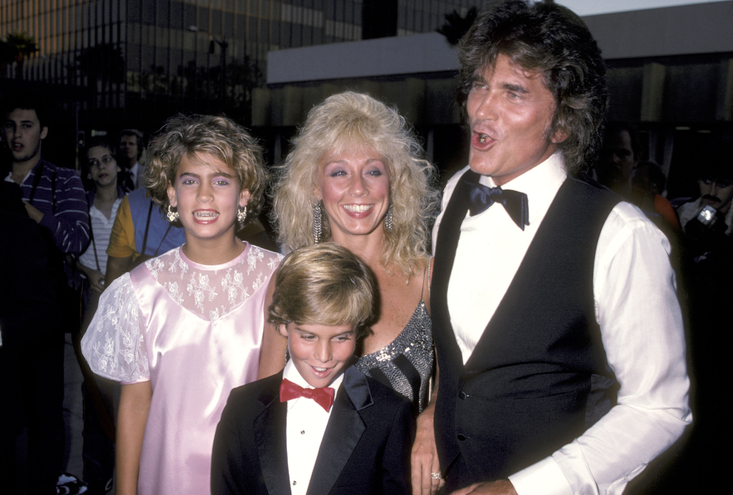 Shawna, Cindy, Christopher, and Michael Landon attend the Beverly Hills premiere of "Sam's Son," 1984 | Source: Getty Images