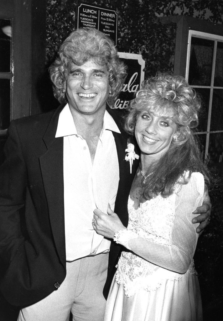 Michael Landon and his wife Cindy Clerico at their wedding reception on February 14, 1983, at La Scala Restaurant in Malibu, California | Photo: Ron Galella/Ron Galella Collection/Getty Images