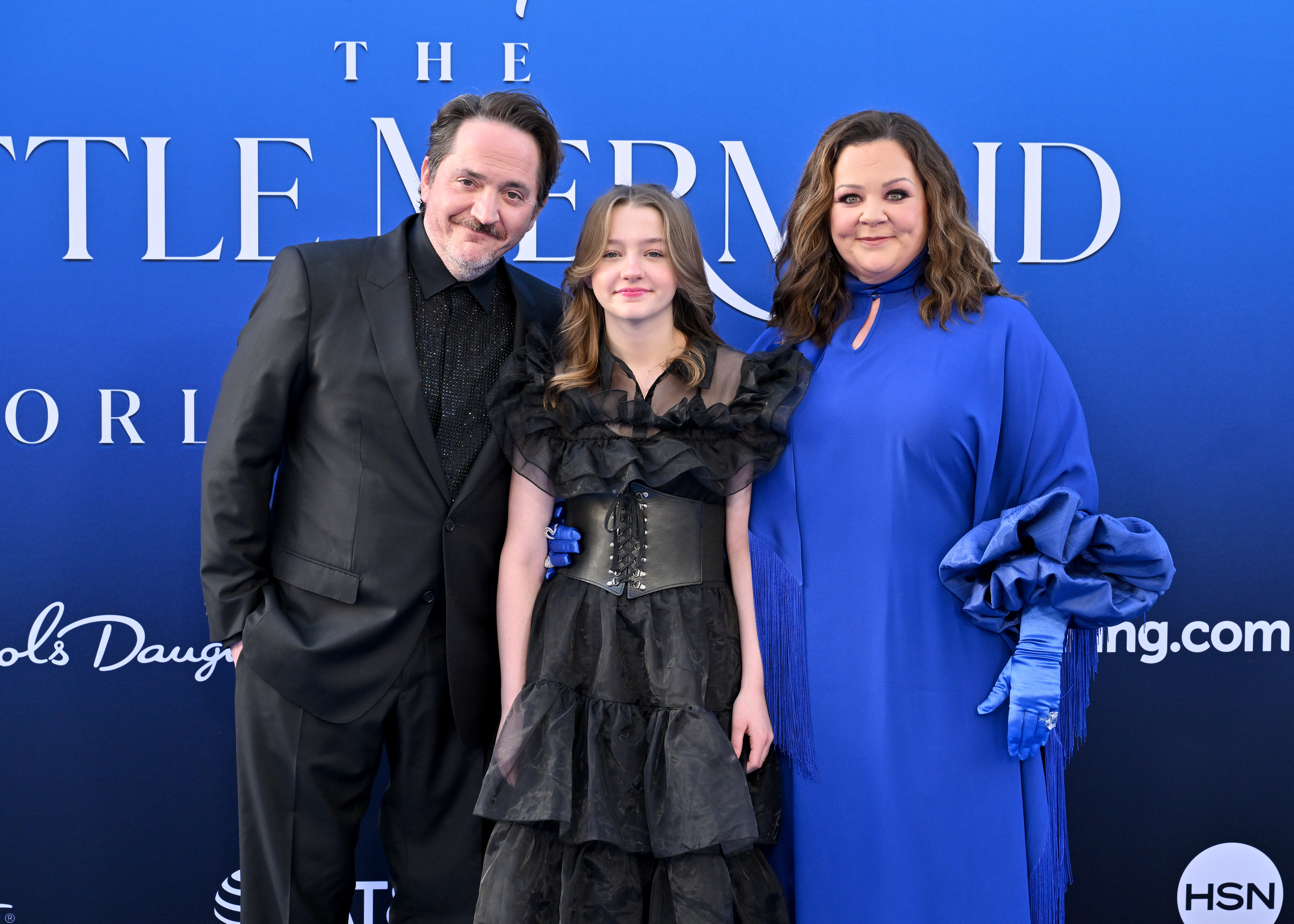 Ben and Vivian Falcone with Melissa McCarthy at the premiere of "The Little Mermaid" in Hollywood, California on May 8, 2023 | Source: Getty Images