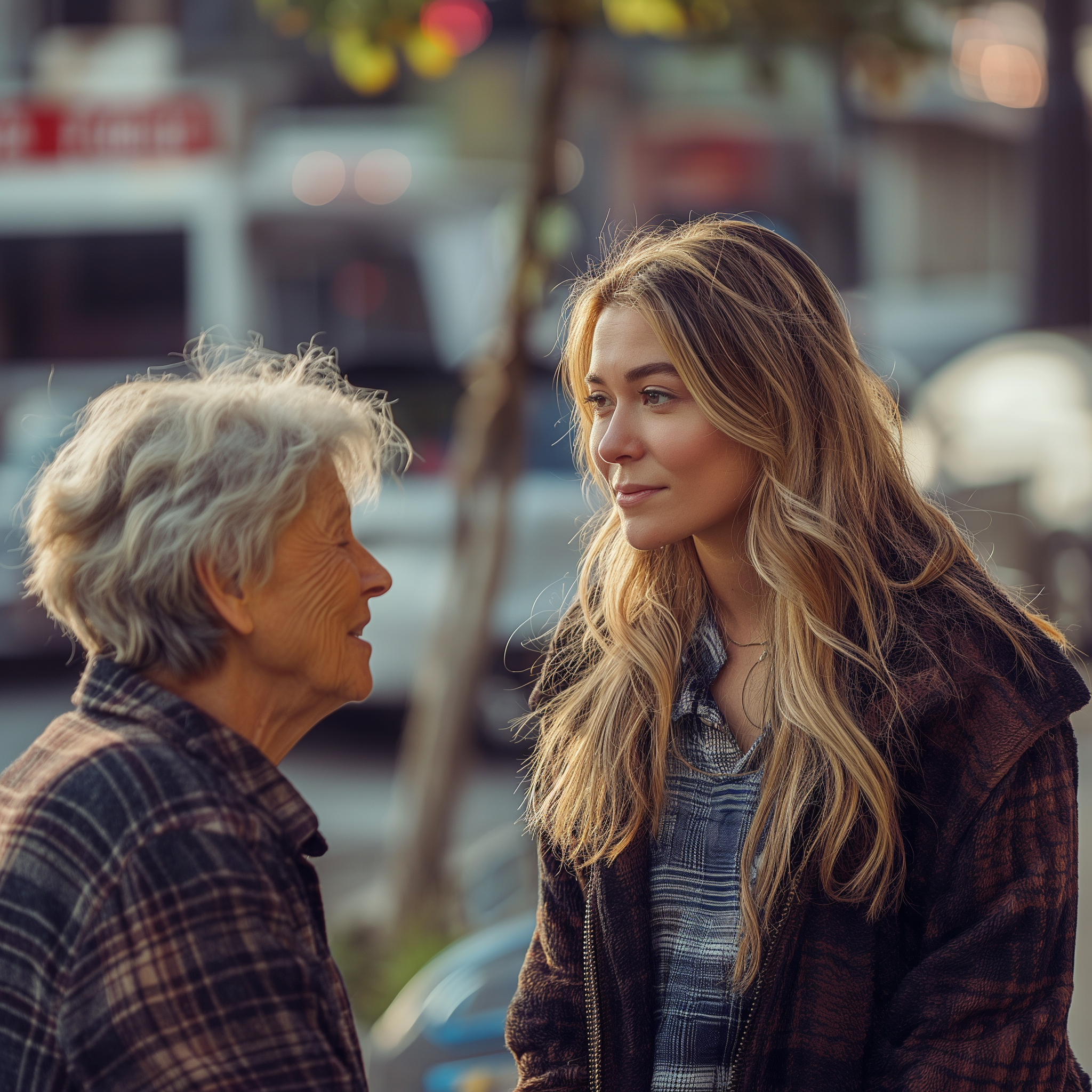 A young woman talking to an older woman | Source: Midjourney