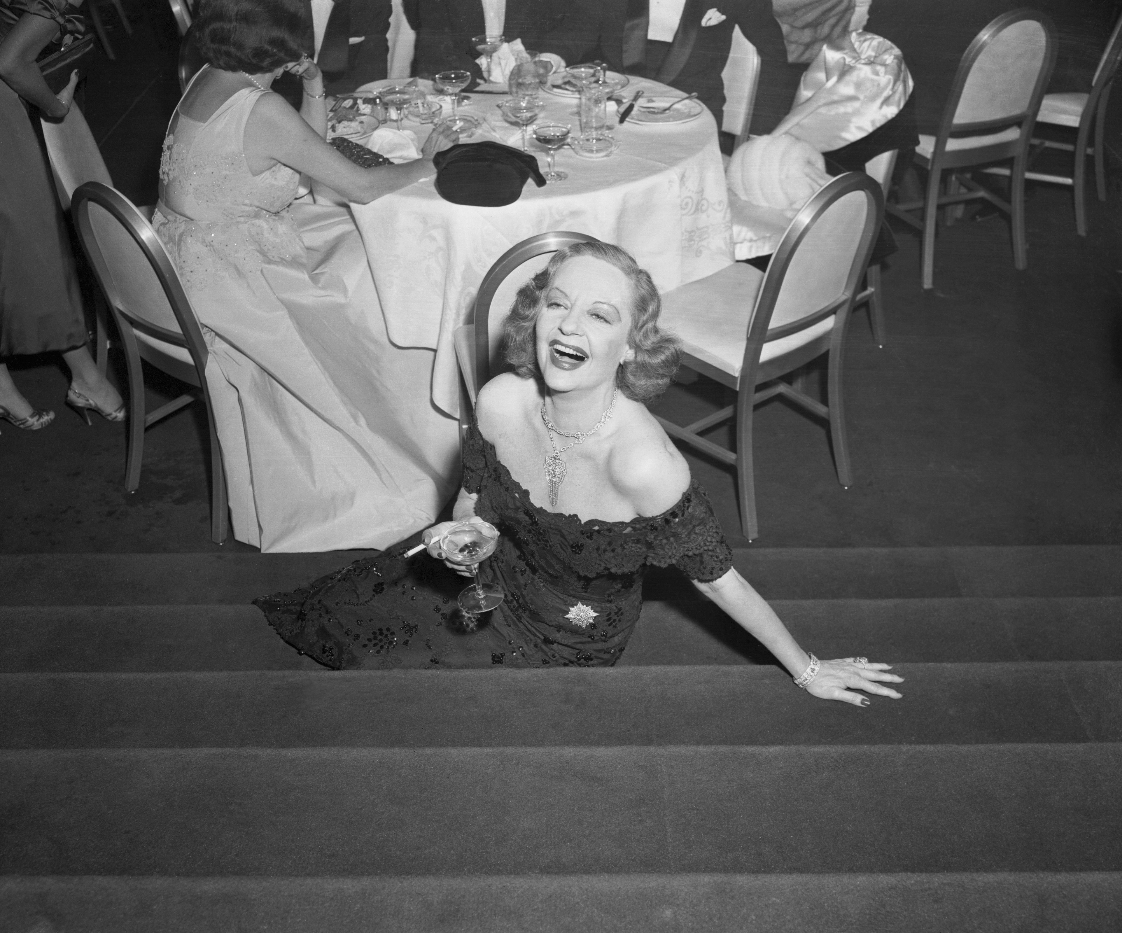 Tallulah Bankhead pictured at Hotel Ambassador in New York circa 1954 | Source: Getty Images