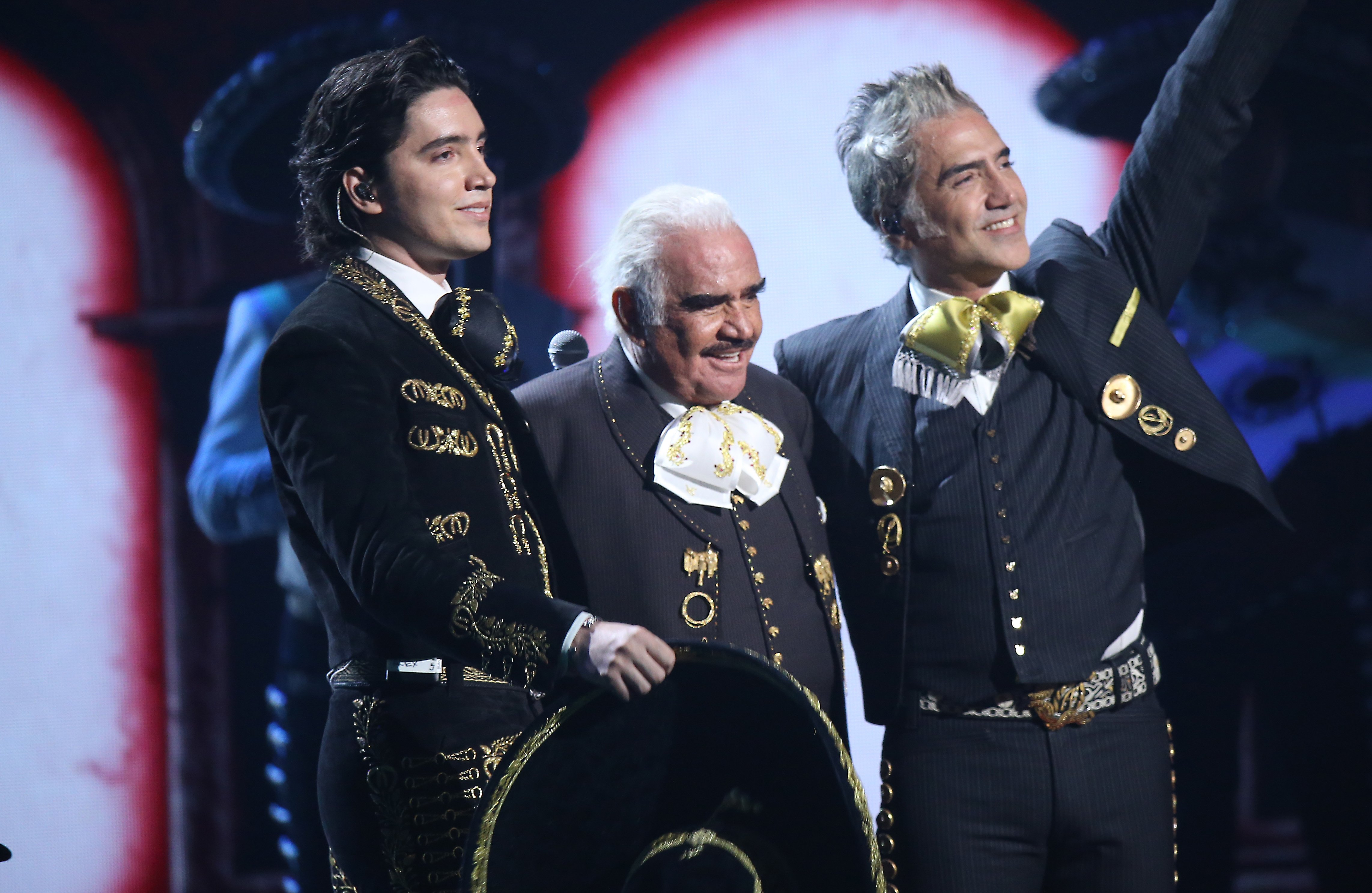 Alex Fernández, Vicente Fernandez, and Alejandro Fernández at the 20th Annual Latin Grammy Awards in Las Vegas on November 14, 2019 | Source: Getty Images