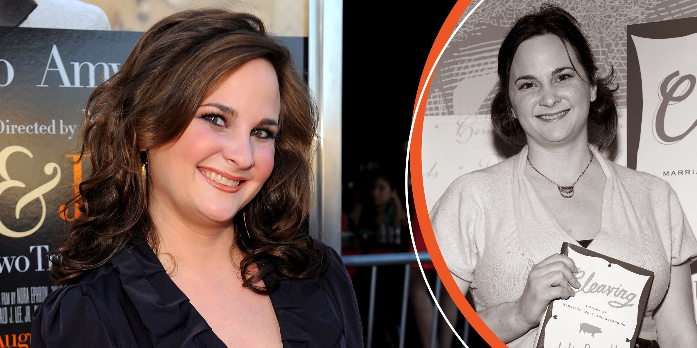 Julie Powell at the "Julie and Julia" premiere | Julie Powell at a book signing | Source: Getty Images 