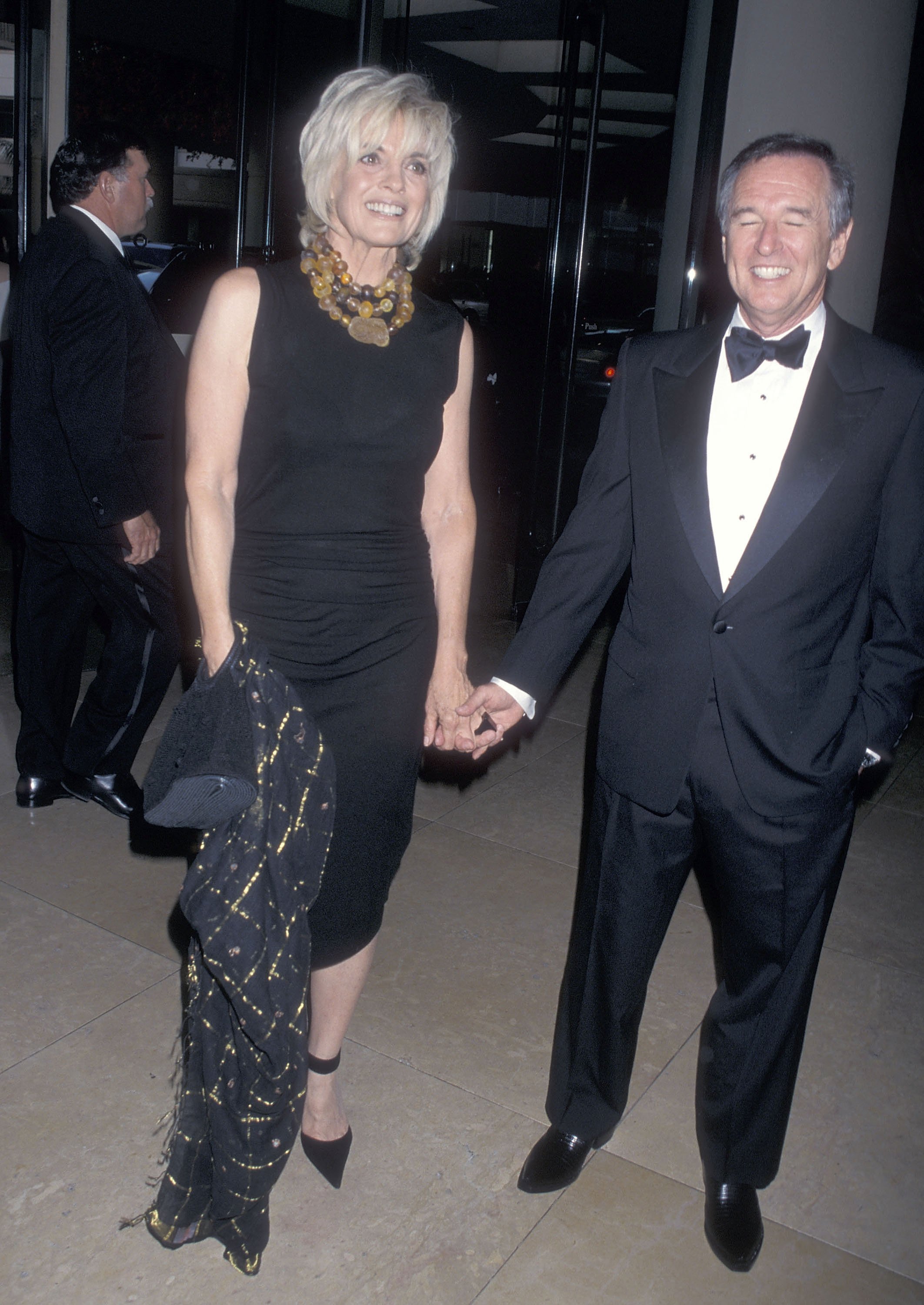 Actress Linda Gray and screenwriter Dan Gordon attend the Fifth Annual Hollywood Film Festival - Awards Ceremony on August 6, 2001 at the Beverly Hilton Hotel in Beverly Hills, California. | Source: Getty Images