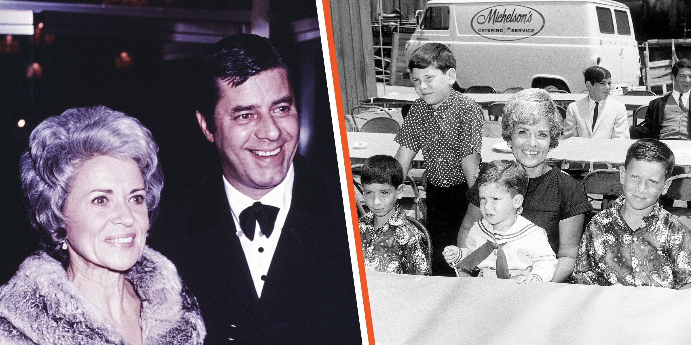 Jerry Lewis with his wife, Patti Palmer | Patti Palmer with her children | Source: Getty Images