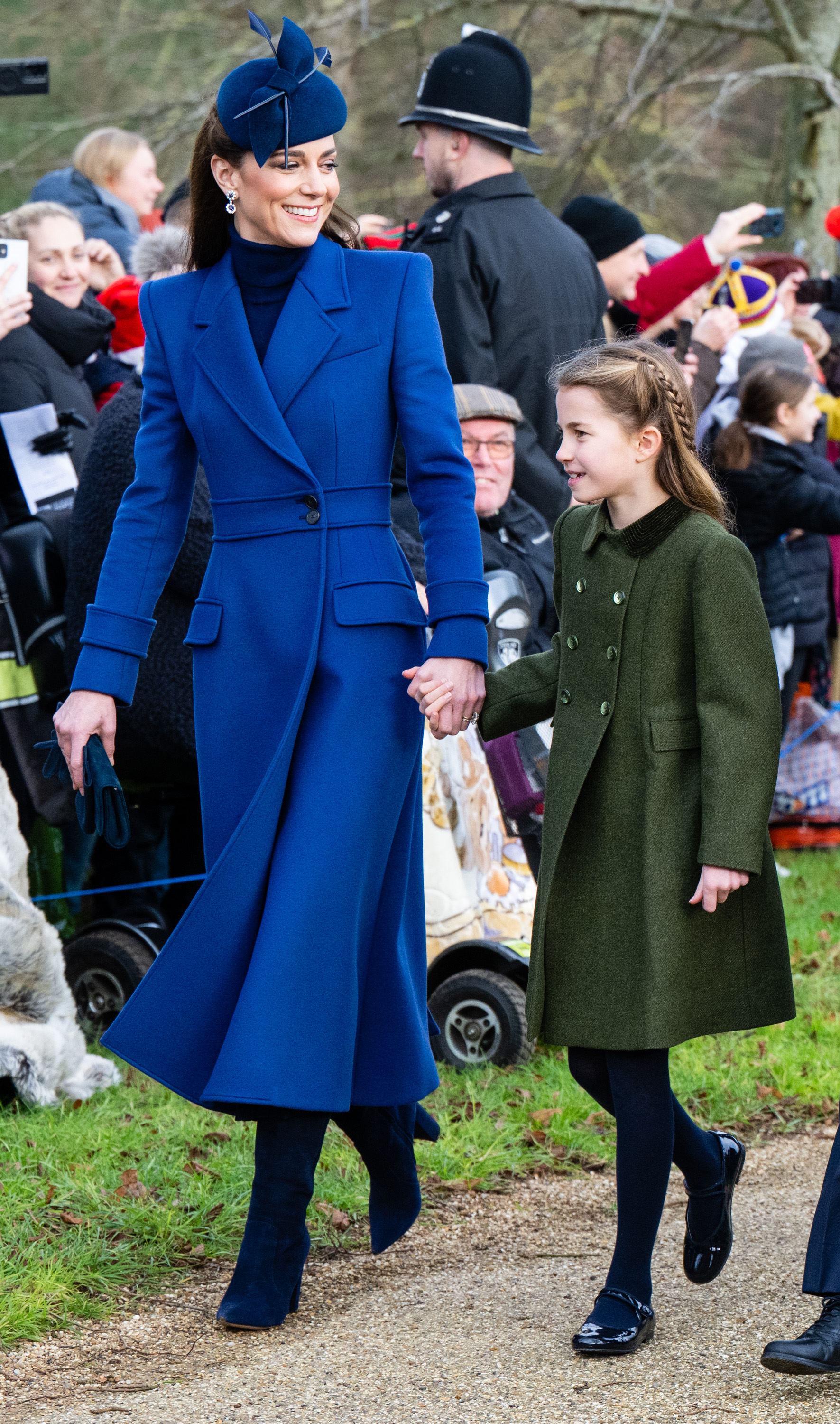 The Princess of Wales and her daughter Princess Charlotte at the Christmas morning service at the church in Sandringham on December 25, 2023 | Source: Getty Images