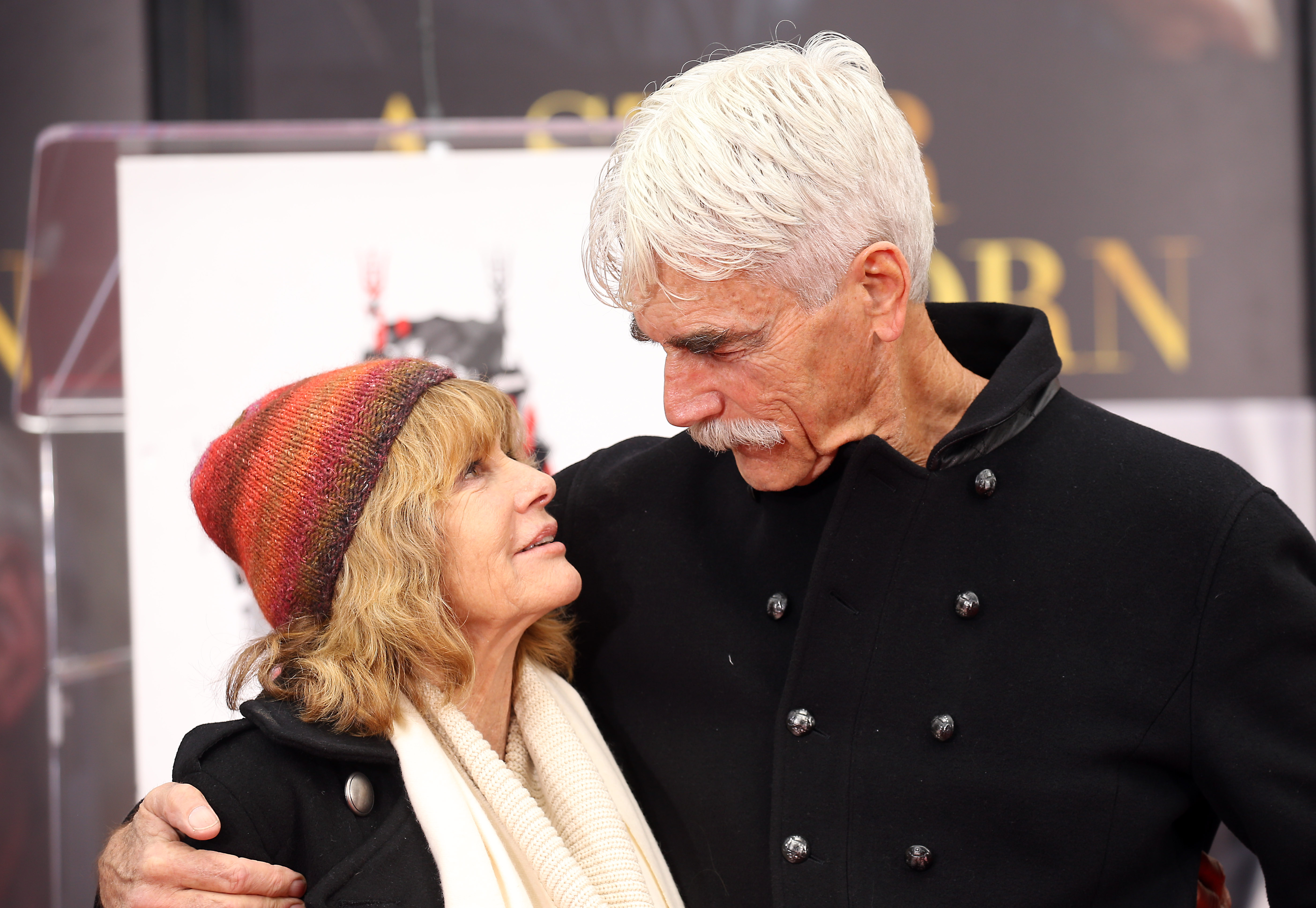 Sam Elliott and Katharine Ross at a hand and footprint ceremony for Sam Elliott on January 07, 2019, in Hollywood. ? Source: Getty Images