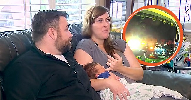 A picture of the couple, Michael and Emily Johnson, and their child | Photo: youtube.com/KCRA News 