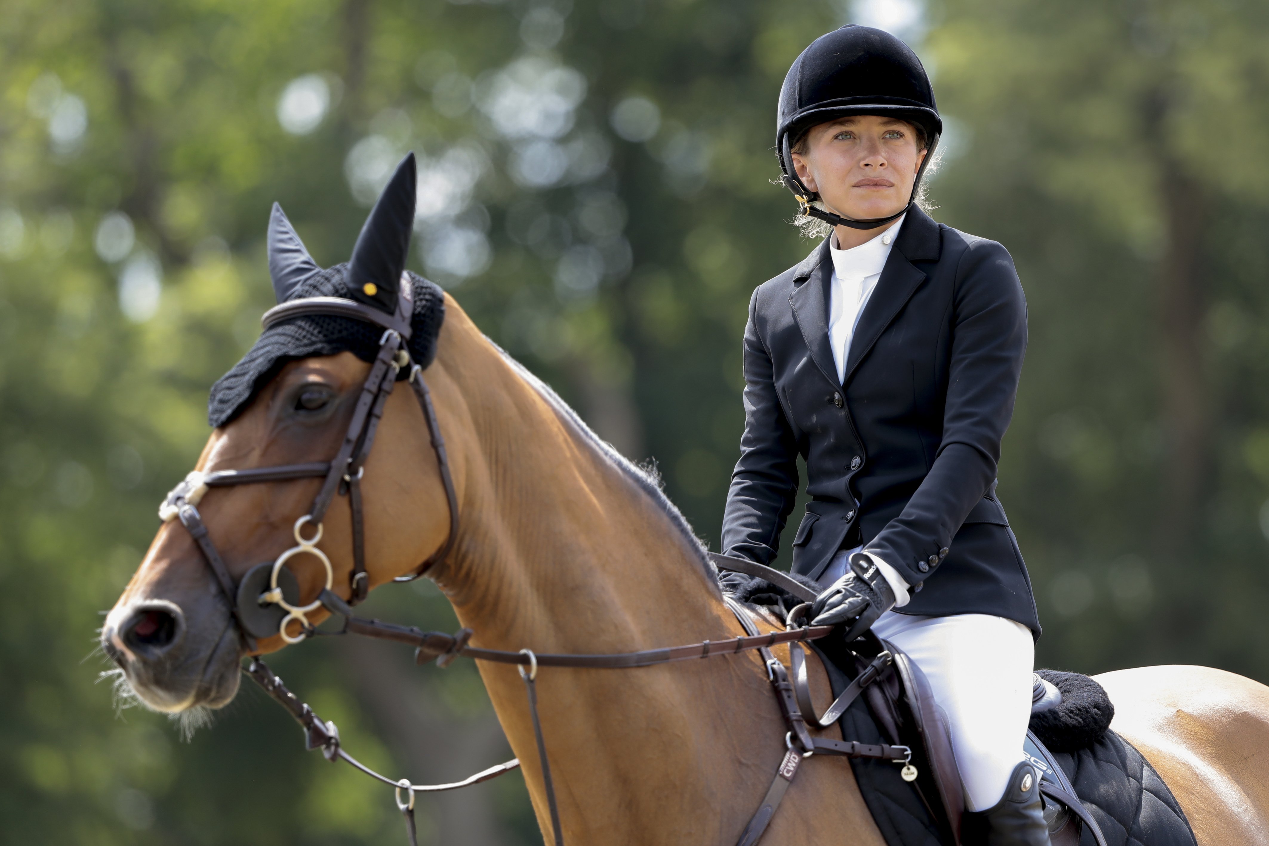 Mary Kate Olsen competing during the Longines Global Champions Tour of Chantilly, at Hippodrome de Chantilly on July 13, 2019 in Chantilly, France. / Source: Getty Images