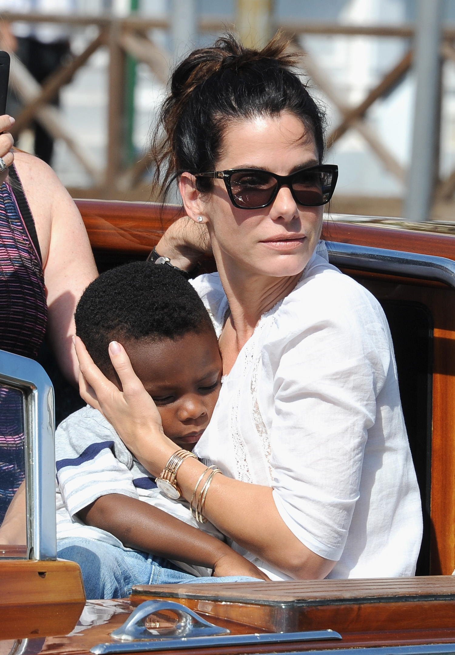 Sandra Bullock and her on Louis Bardo Bullock seen during the 70th Venice International Film Festival on August 27, 2013, in Venice, Italy | Source: Getty Images