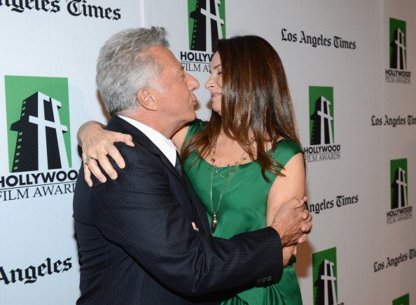 Dustin Hoffman and Lisa Gottsegen arrive at the 16th Annual Hollywood Film Awards Gala presented by The Los Angeles Times held at The Beverly Hilton Hotel on October 22, 2012, in Beverly Hills, California. | Source: Getty Images.