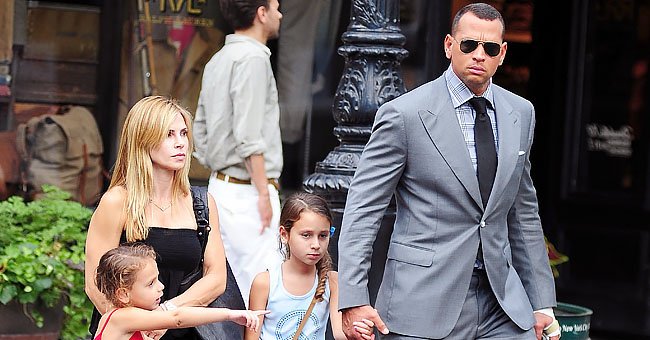 Alex Rodriguez and Cynthia Scurtis seen with their daughters Ella and Natasha Rodriguez in the West Village on August 2, 2012, in New York City | Photo: Alo Ceballos/FilmMagic/Getty Images
