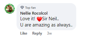 A screenshot of a comment on Neil Sedaka's video posted on Facebook on May 2, 2023  | Source: Facebook.com/Neil Sedaka