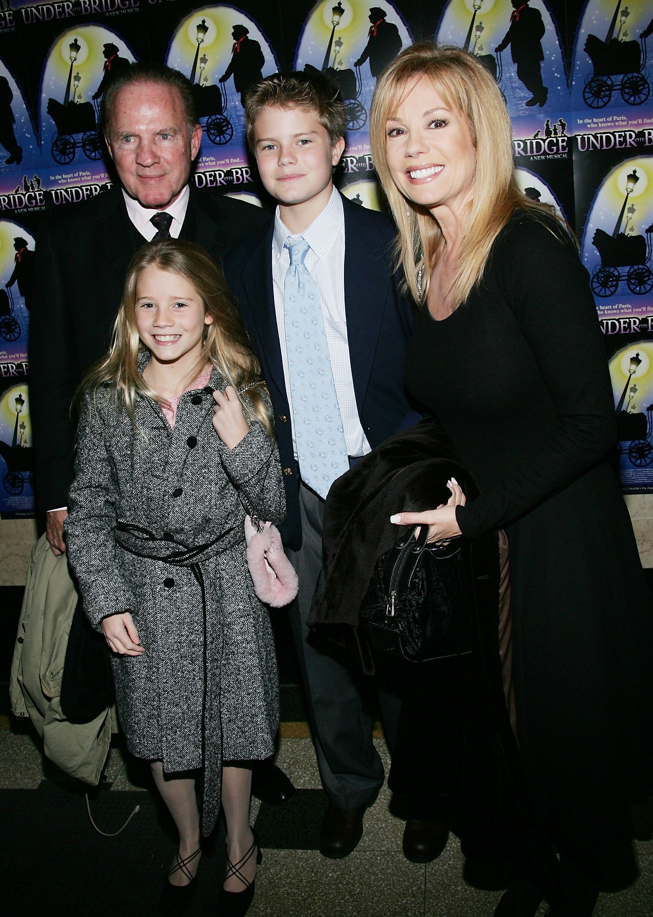 Kathie Lee and Frank Gifford with son Cody and daughter Cassidy at the opening night of Kathie Lee's new musical "Under The Bridge" on January 6, 2005, in New York City. | Source: Evan Agostini/Getty Images