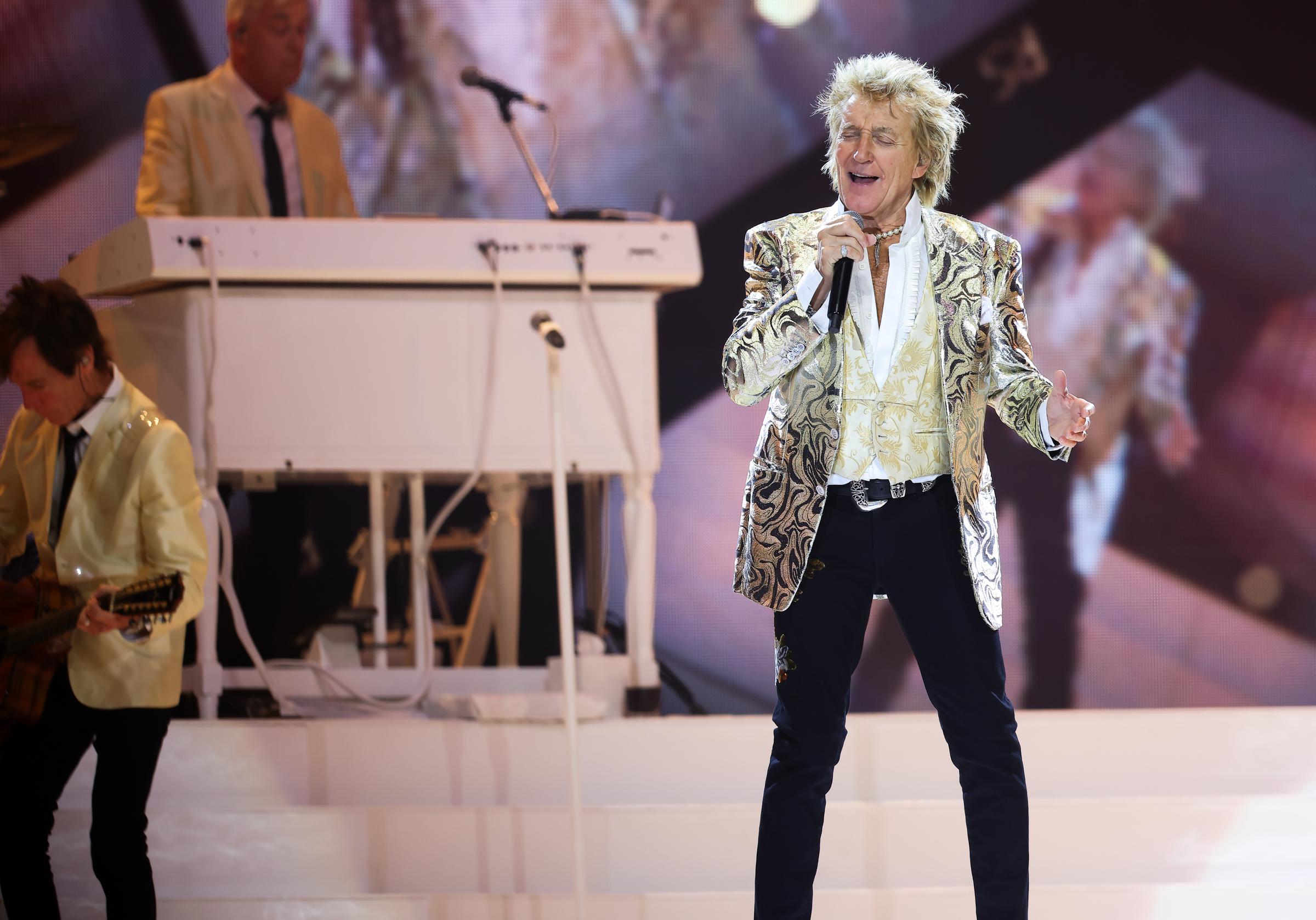 Rod Stewart performing at Tele2 Arena on June 8, 2024, in Stockholm, Sweden. | Source: Getty Images