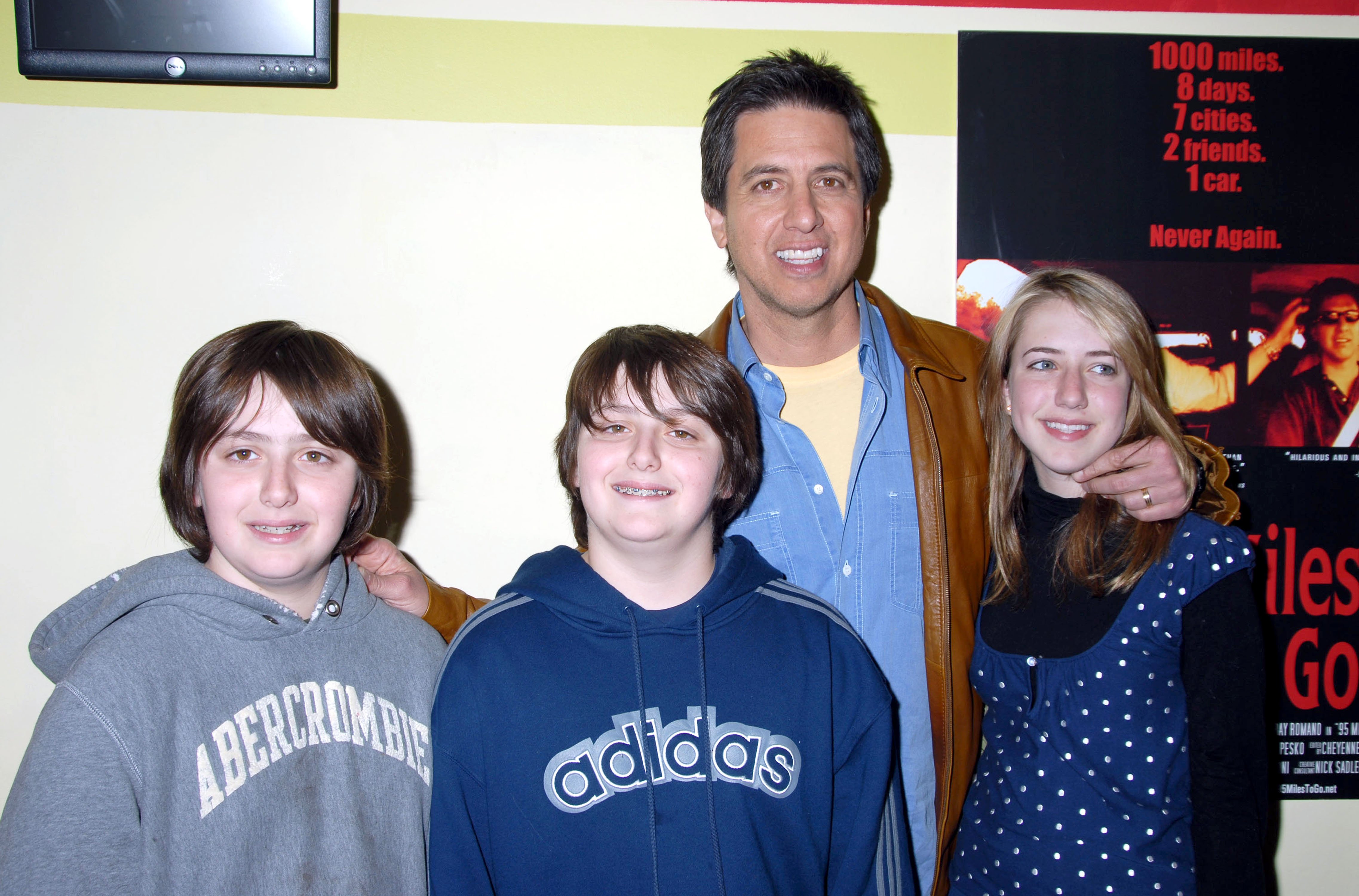 Matthew, Gregory, Ray, and Ally Romano during the "95 Miles to Go" New York Premiere on March 29, 2006 | Source: Getty Images