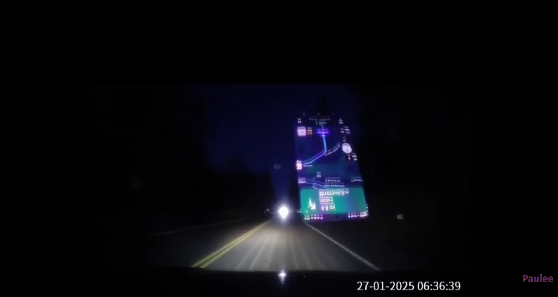 A screengrab of the dashcam footage taken in Pauline's car on the day of the accident, posted on 30 November 2025. | Source: YouTube/Pauline Potter