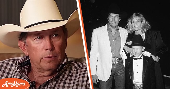 Left: Country Singer George Strait | Source: Youtube.com/Tennessean. Right: Strait with his wife Norma and son, Bubba | Source: Getty Images