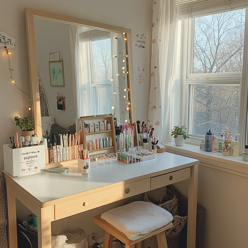 A teenage girl's vanity | Source: Midjourney