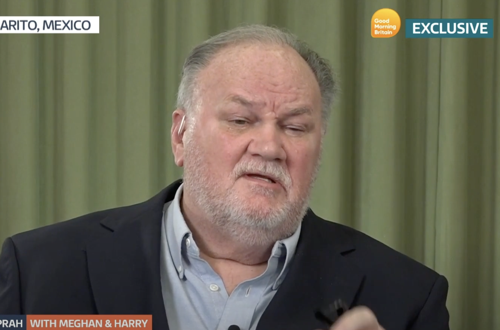 Thomas Markle during an interview. | Source: YouTube/GoodMorningBritain