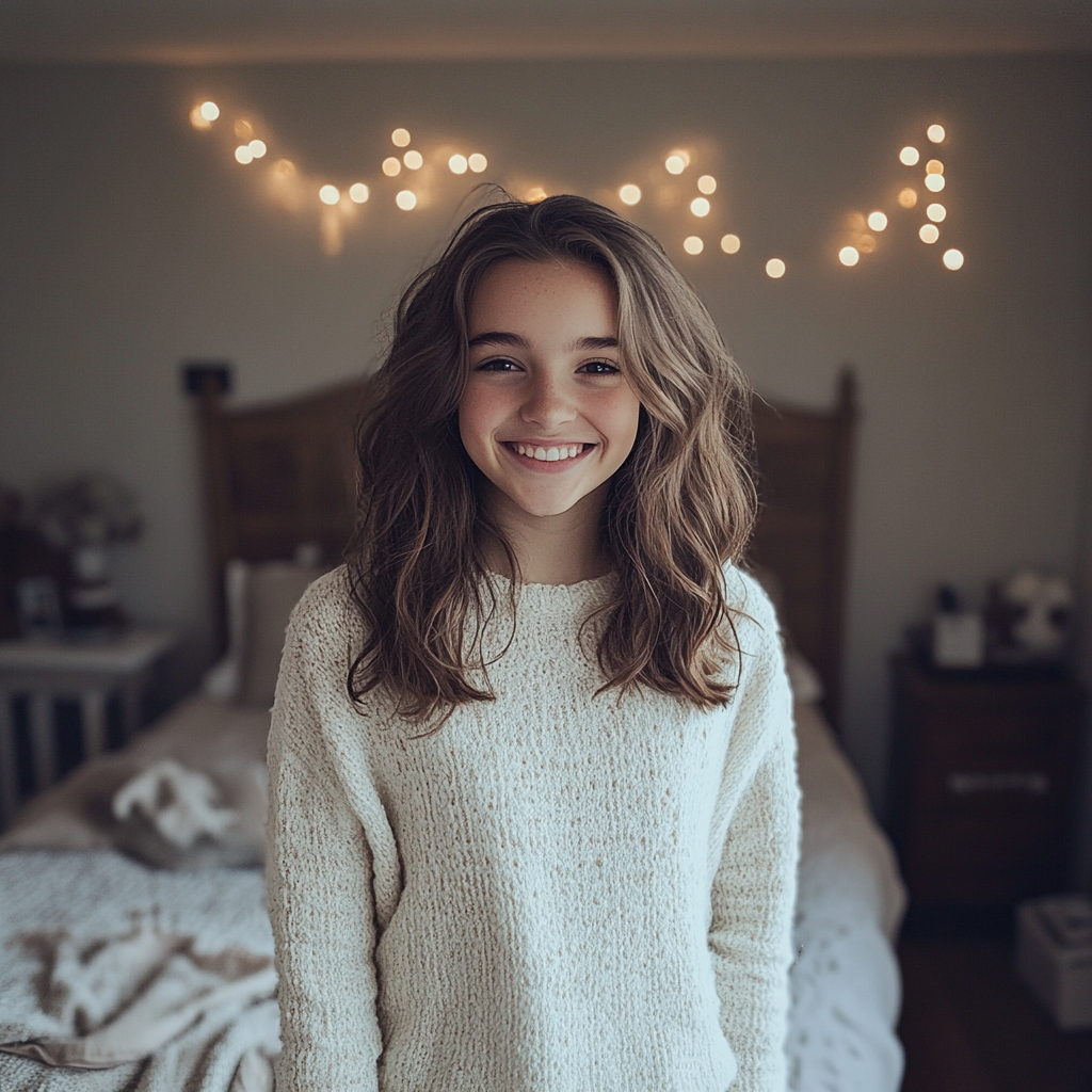 A smiling teenage girl | Source: Midjourney