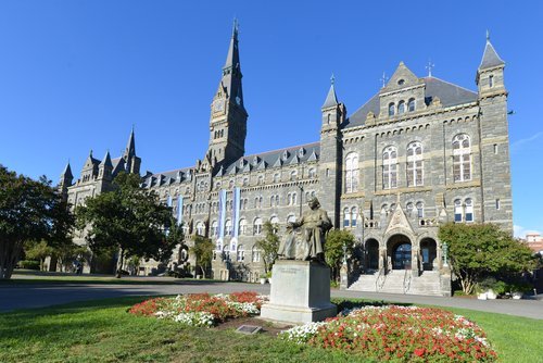 Georgetown University main building in Washington DC. | Source: Shutterstock.