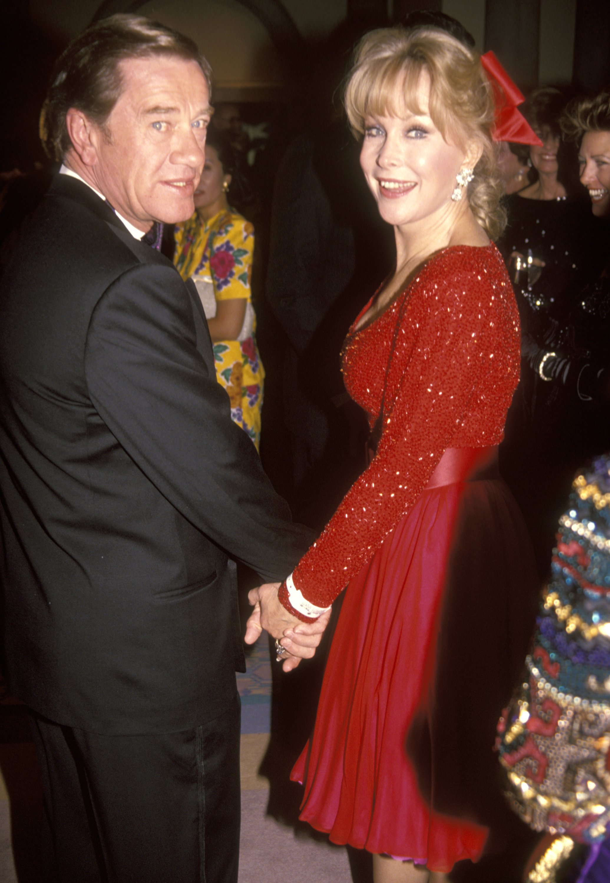 Barbara Eden and husband Jon Eicholtz attend the "Celebrity Sports Invitational" on November 30, 1991 at The Westin Mission Hills Resort and Spa | Source: Getty Images