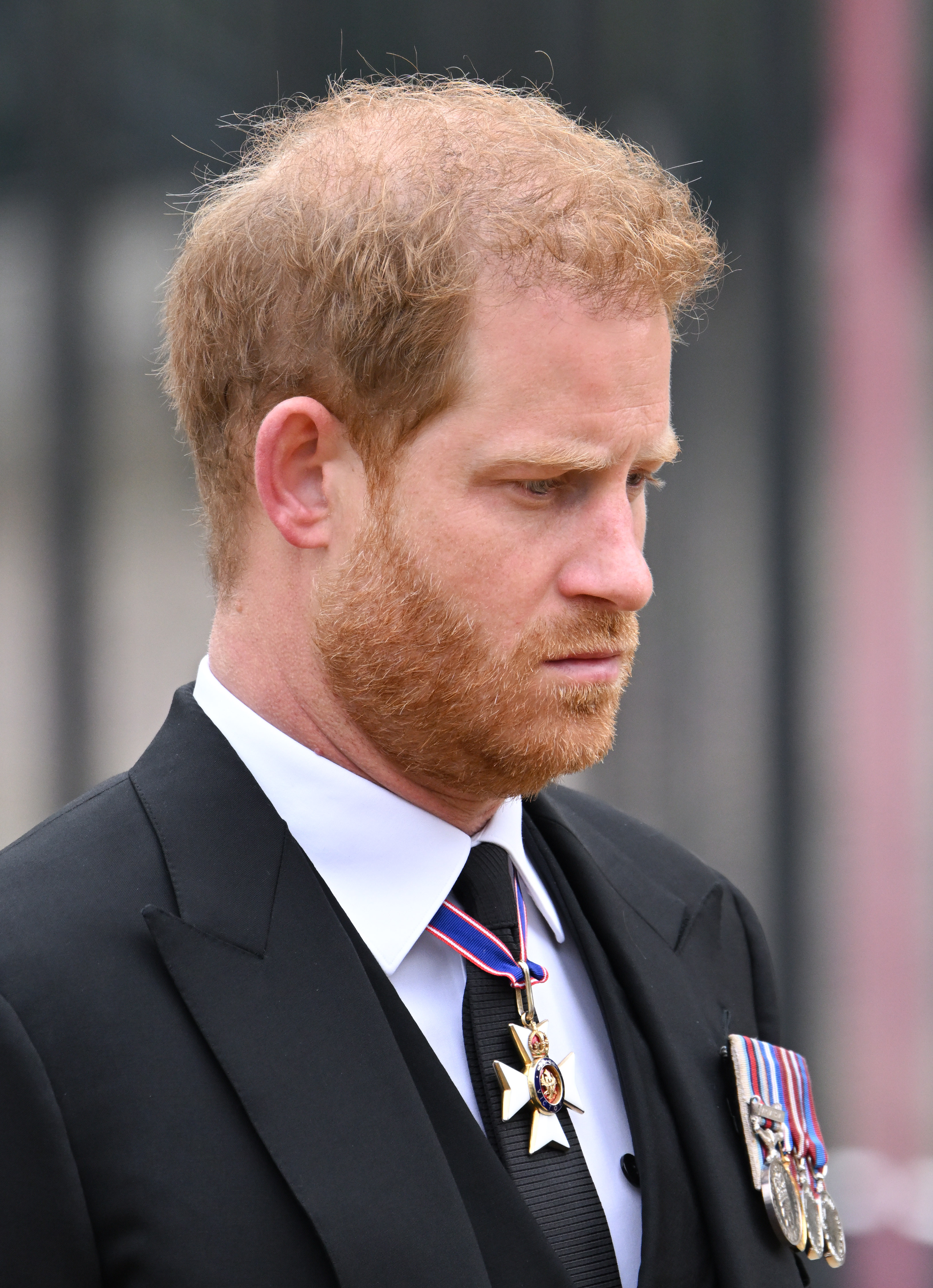 Prince Harry during the State Funeral of Queen Elizabeth II at Westminster Abbey on September 19, 2022 in London, England. | Source: Getty Images