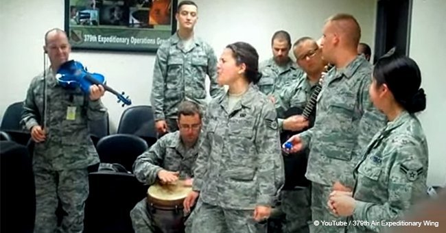 Deployed airmen gather to sing popular Adele song, and it sounds beautiful