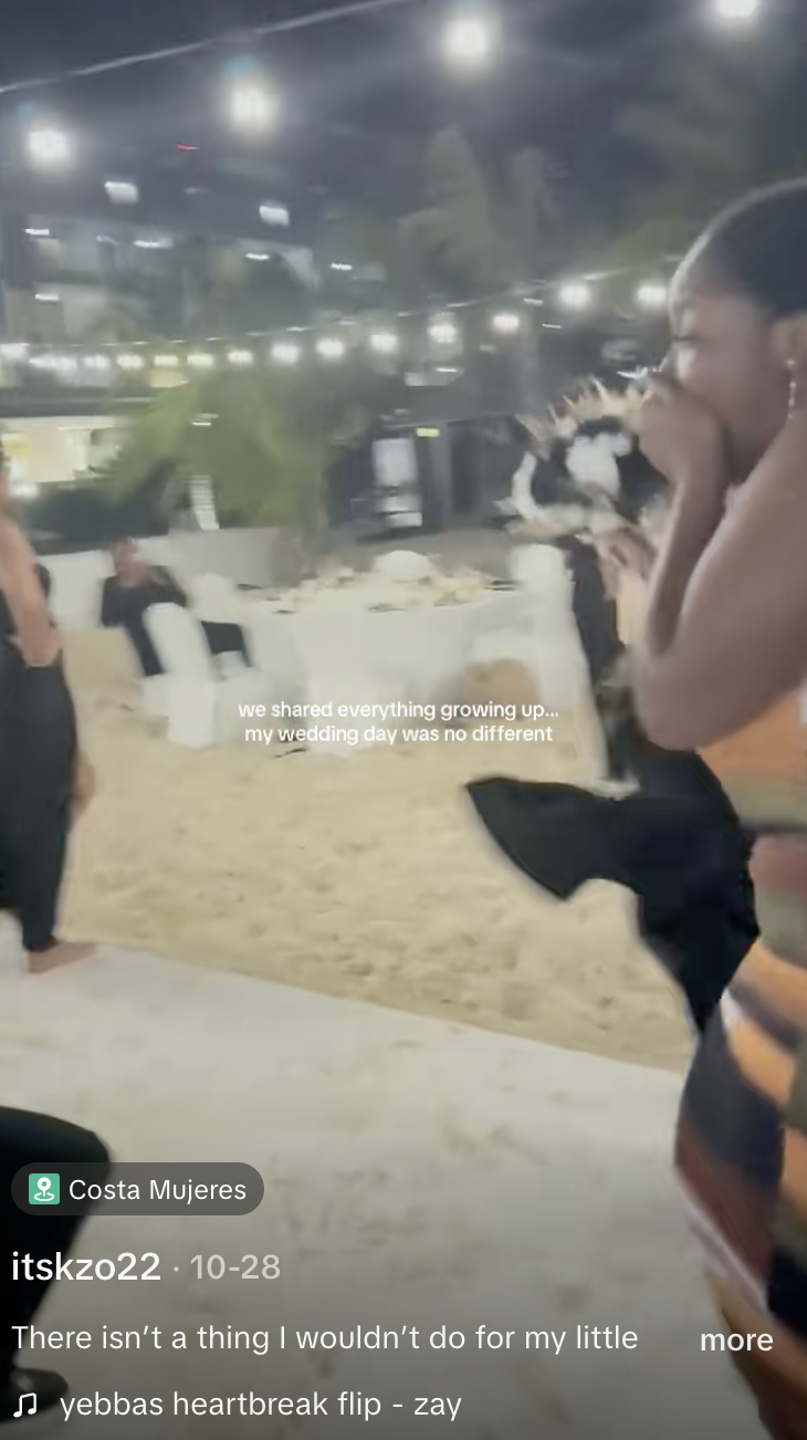 A visibly stunned and emotional Stephanie is seen holding the bouquet, dated October 28, 2025 | Source: TikTok/@itskzo22