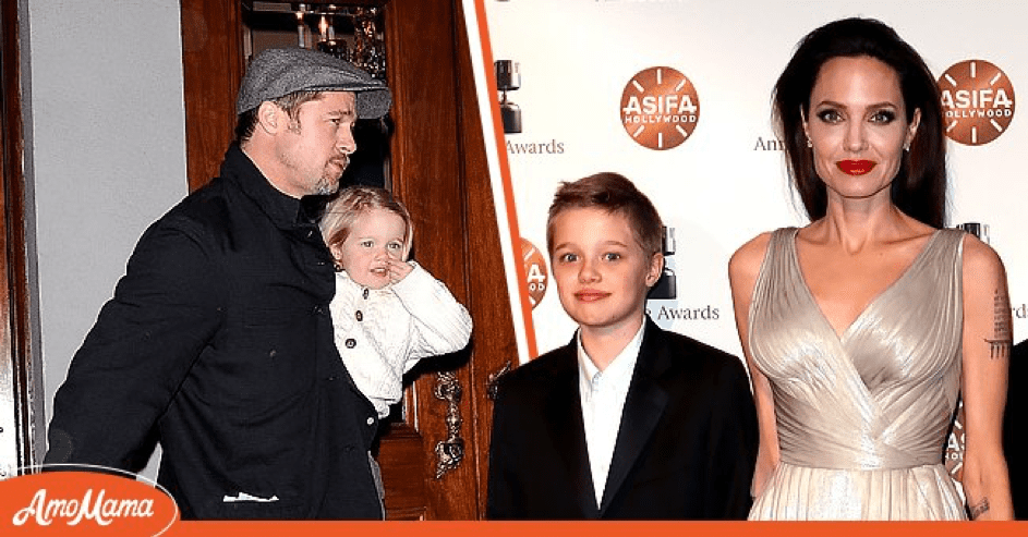 Angelina Jolie und Brad Pitt mit ihrer Tochter, Shiloh Jolie-Pitt. | Quelle: Getty Images