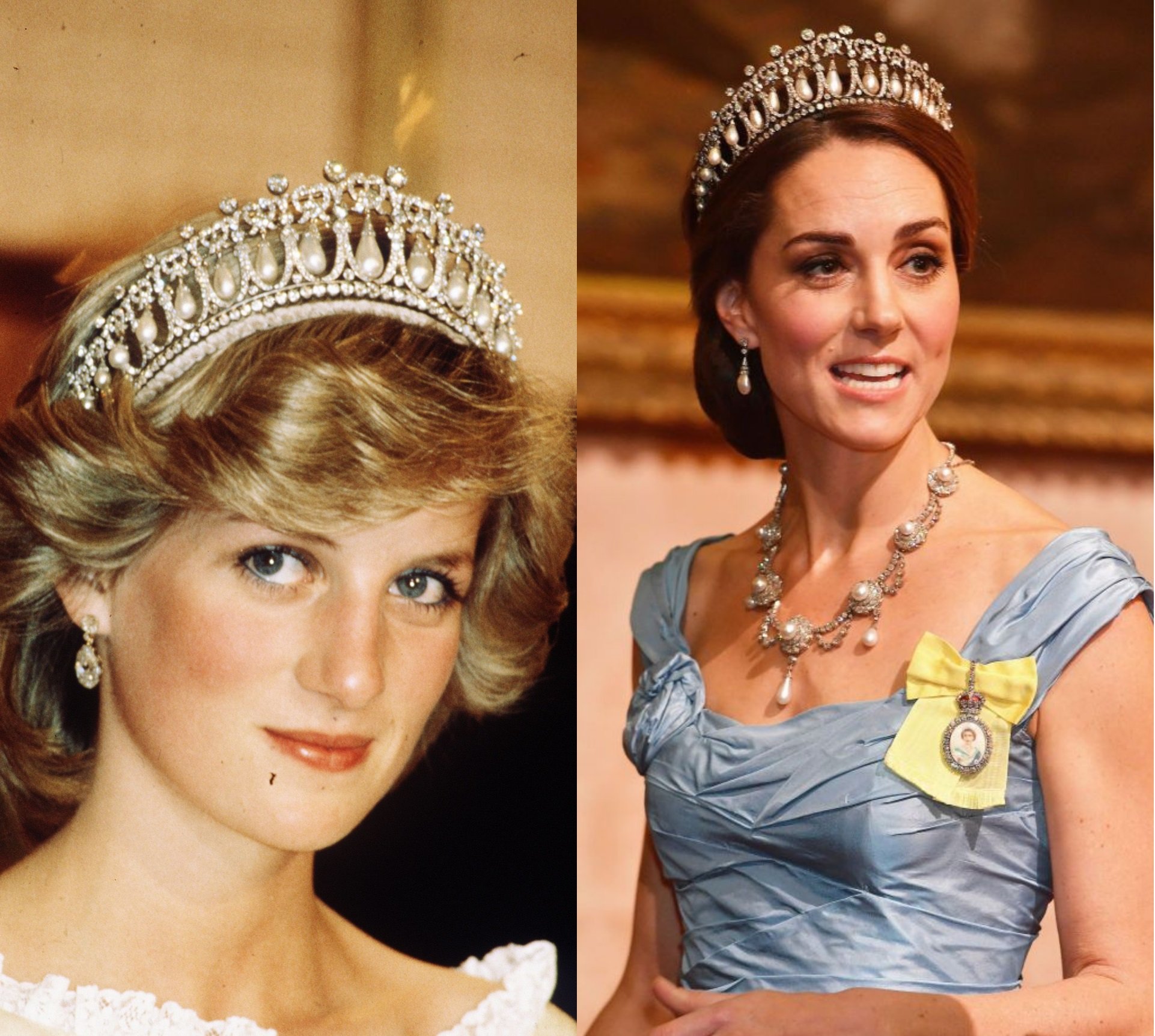 Princesa Diana en Auckland, Nueva Zelanda en abril de 1983 / Kate Middleton en palacio de Buckingham en octubre de 2018. | Foto: Getty Images