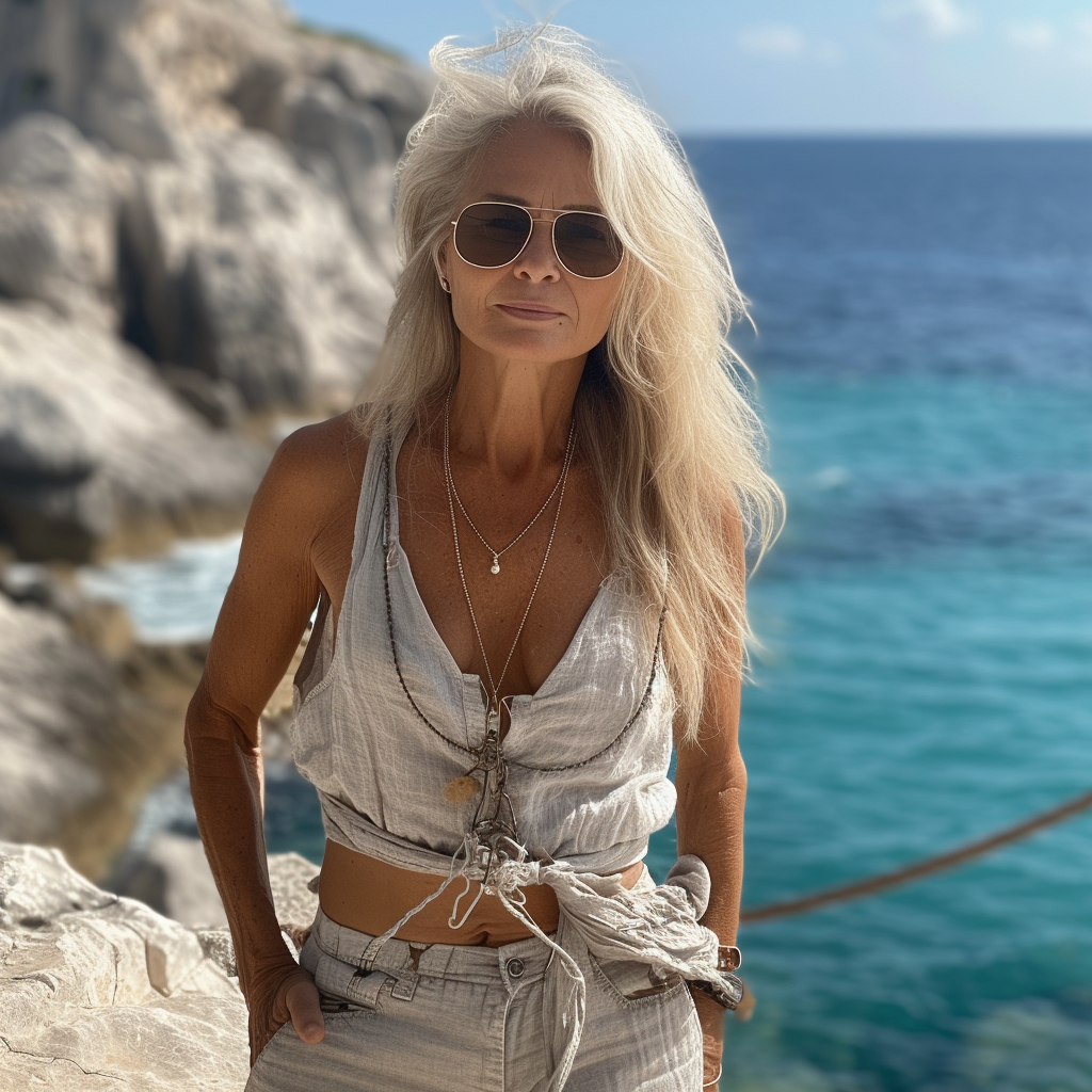 Pamela Anderson in her 70s to 80s via AI | Source: Midjourney
