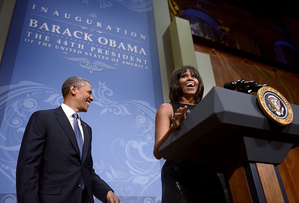 Source: Getty Images / Michelle Obama and Barack Obama at the inaugral reception of the National Building Museum in Washington, DC on January 20, 2013