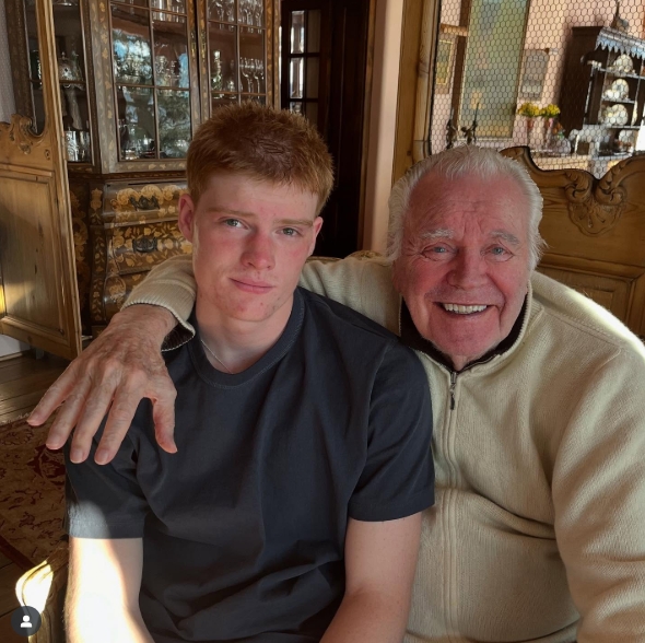 Robert Wagner with his grandson, Riley, from a post dated March 27, 2025. | Source: Instagram/robertwagnerofficial