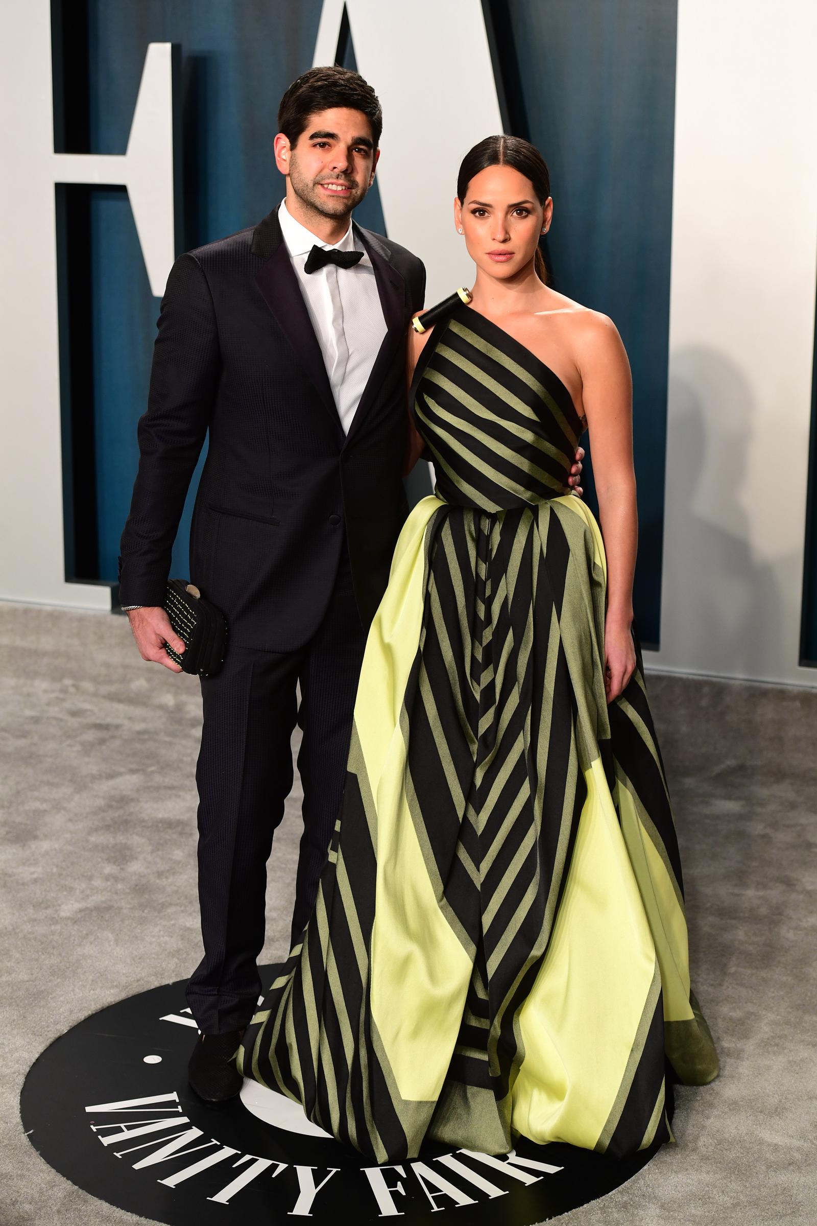 Edgardo Canales and Adria Ajorna at the Vanity Fair Oscar party in Beverly Hills, California on February 9, 2020. | Source: Getty Images