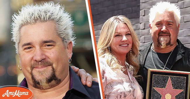 Guy Fieri at an event [left], Celebrity chef Guy Fieri and his wife, Lori Fieri at the Hollywood walk of fame [right] |Source: Getty Images