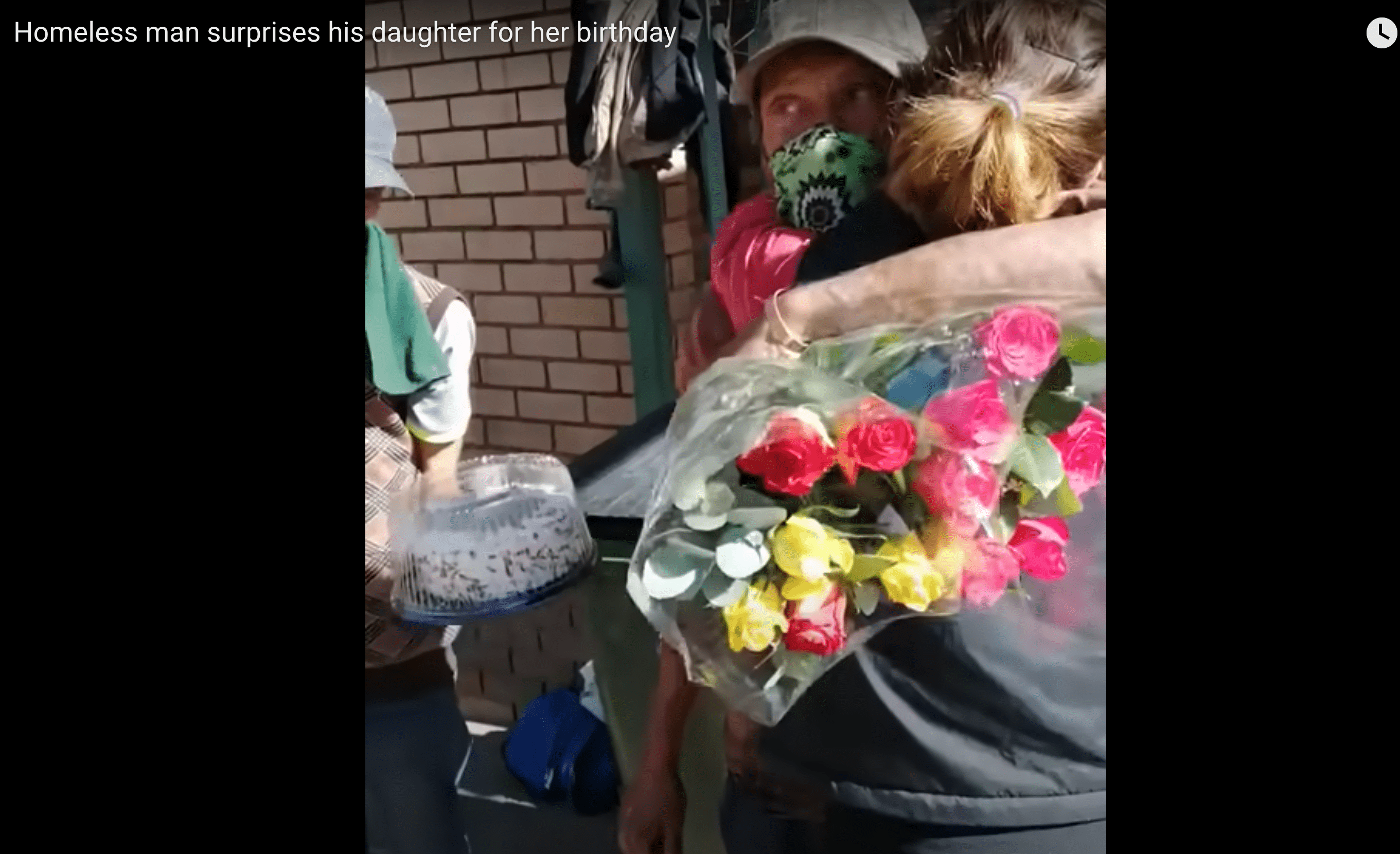 Then homeless man savoring the moment with his daughter | Source: Youtube.com/BIPhakathi