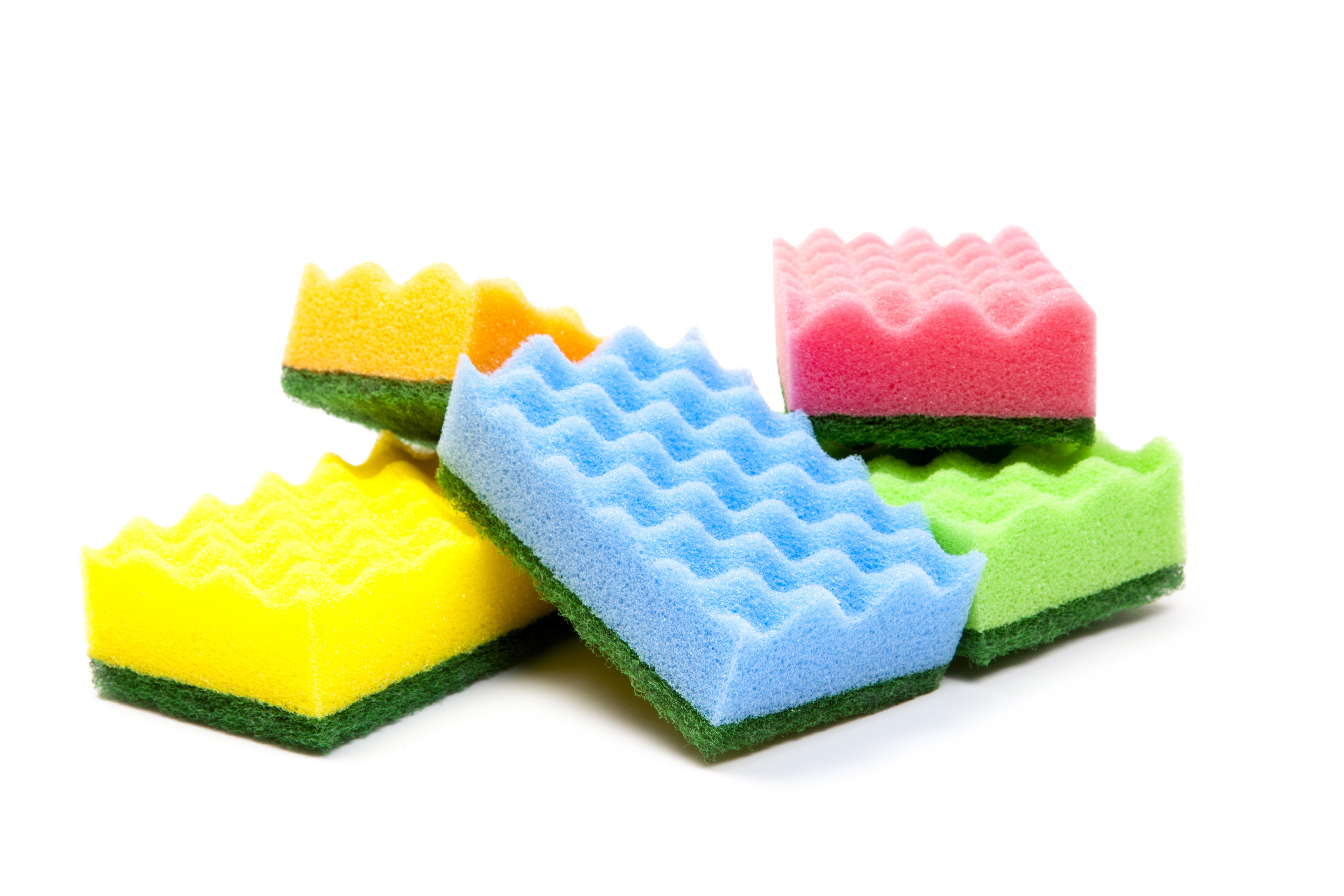 Colorful sponges stacked together | Photo: Shutterstock