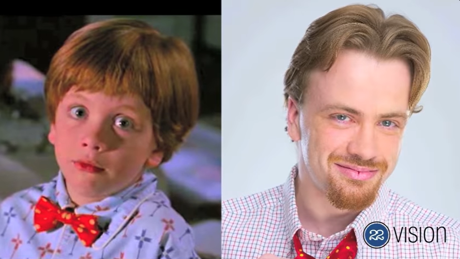 Michael Oliver as Junior Healy on "Problem Child" vs his appearance in 2016, from a video dated July 30, 2016 | Source: YouTube/@22VISION