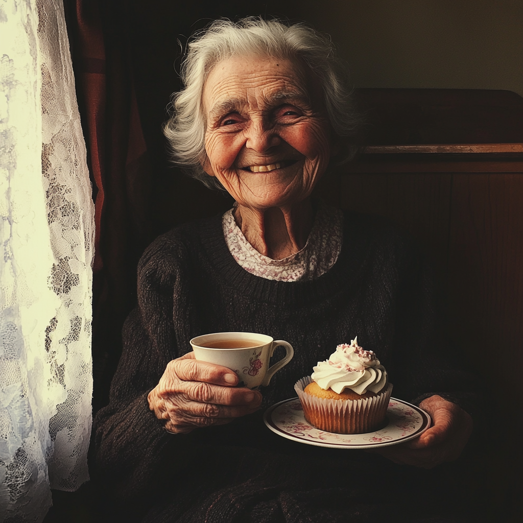 A smiling old woman | Source: Midjourney