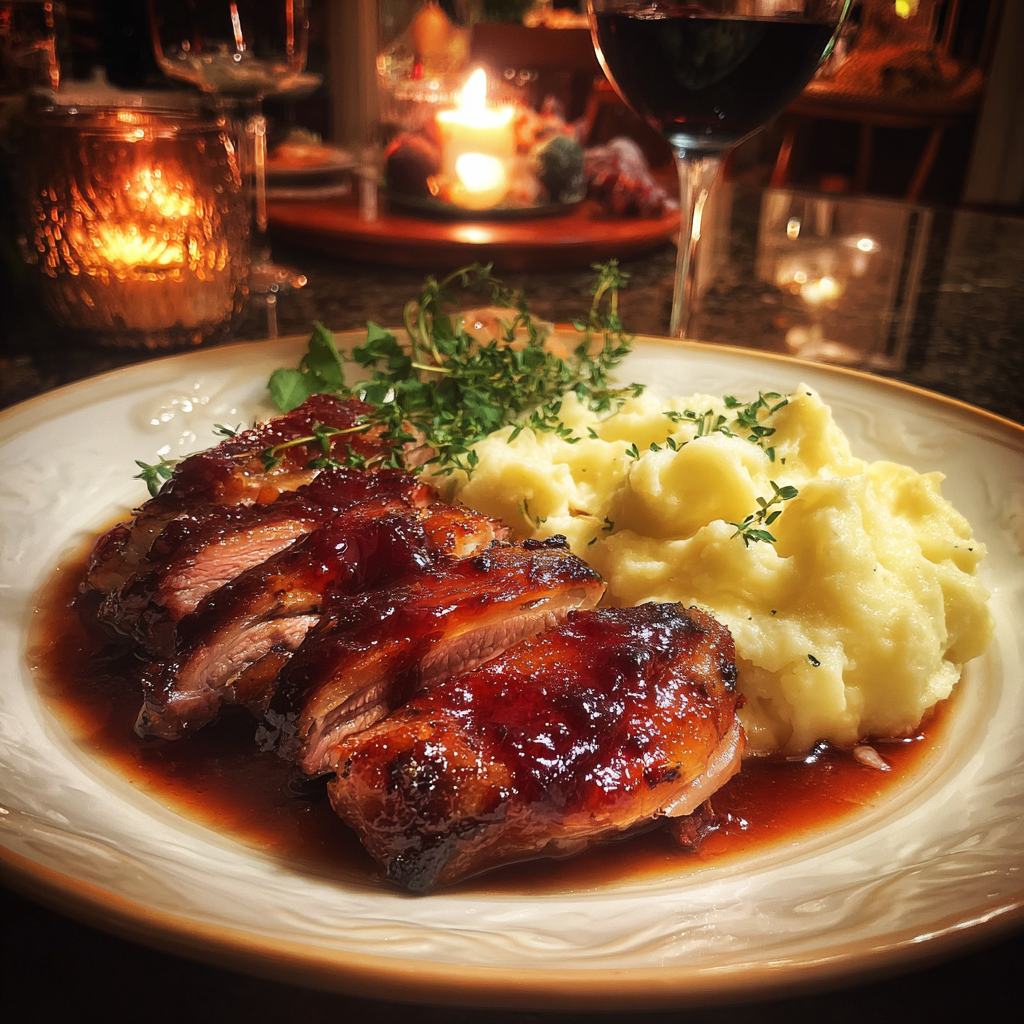 A plate of food on a table | Source: Midjourney