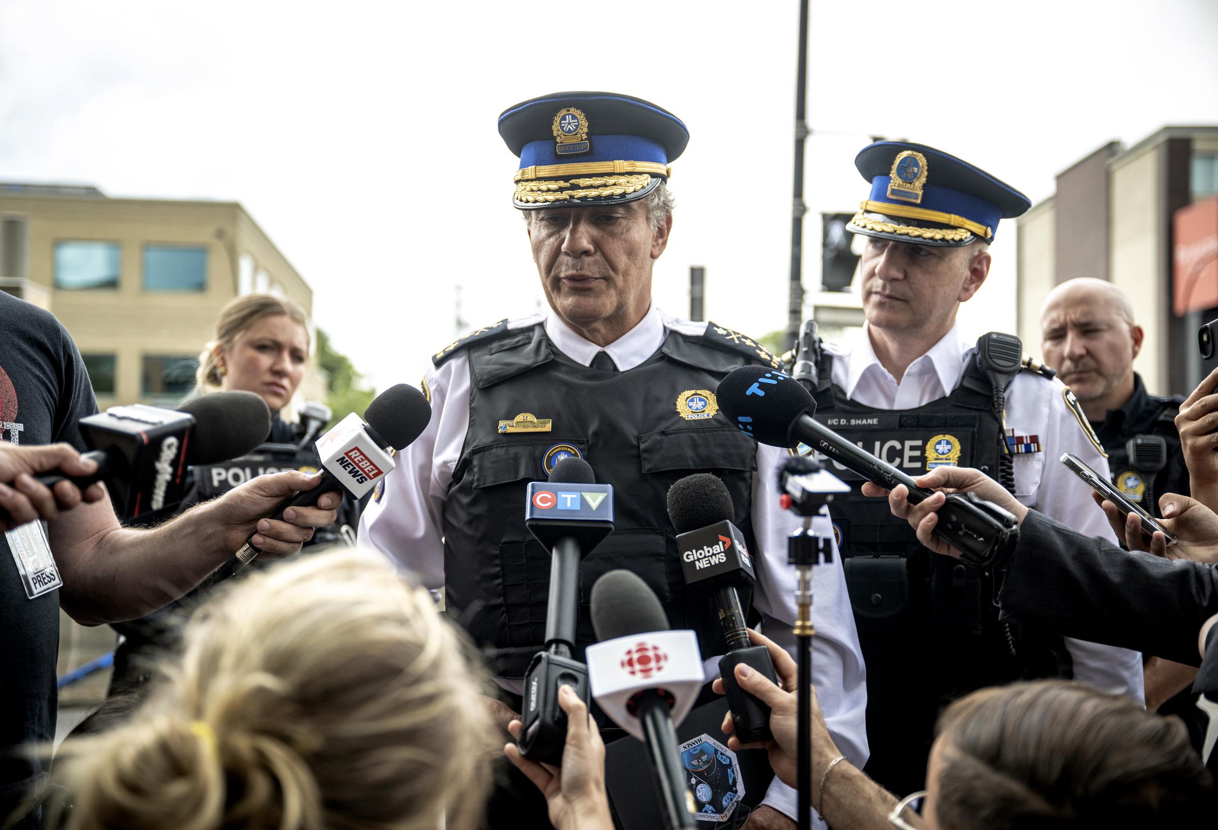 Police Chief Fady Dagher spoke to reporters as investigators worked to piece together what happened in Côte-des-Neiges. Authorities had confirmed multiple deaths, but many details about the suspect's motive and the victims' connection to the attack were still unclear. | Source: Getty Images