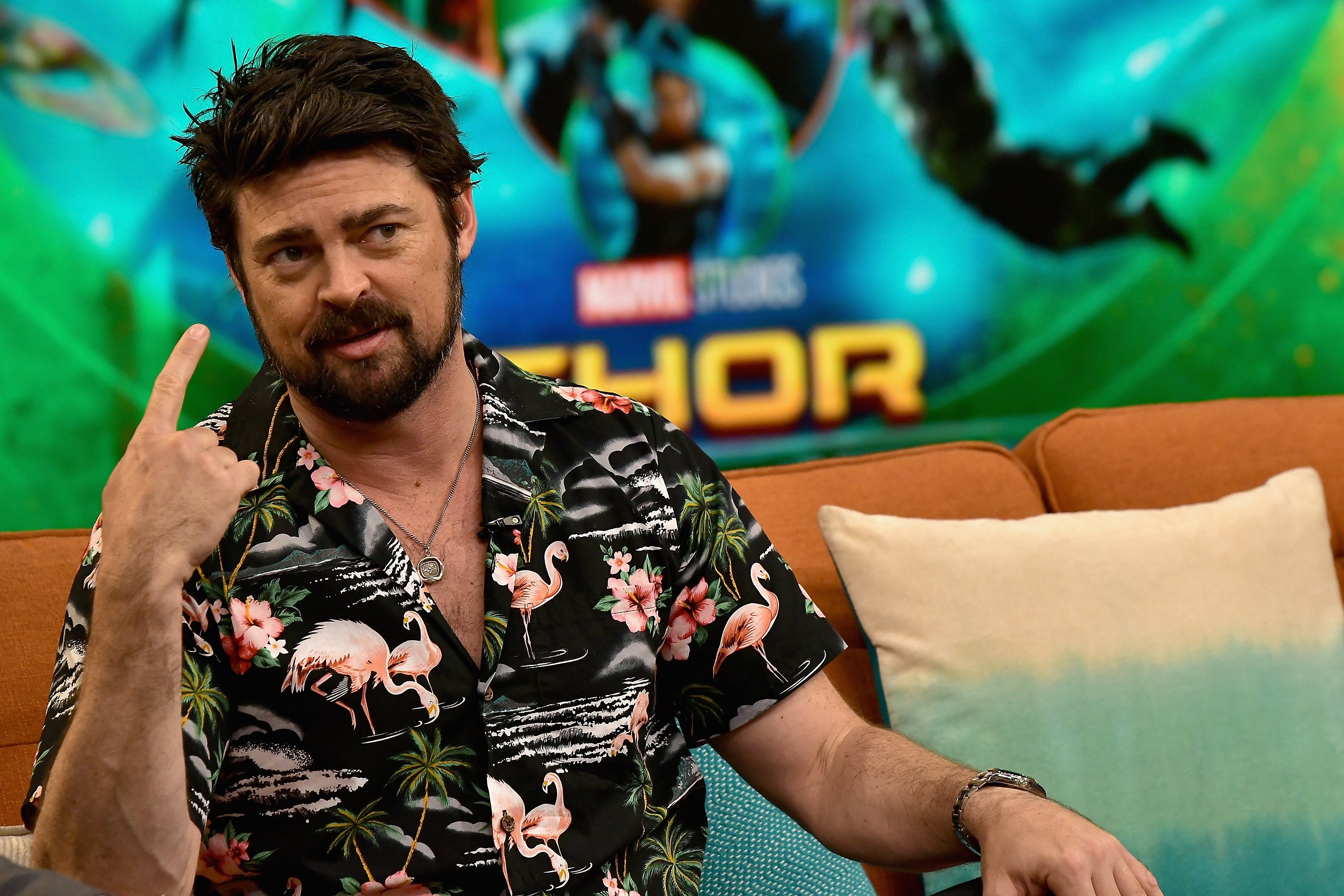 Karl Urban is on the set to promote the movie THOR: RAGNAROK on Despierta America morning show at Univision Studios on at Univision Studios on October 17, 2017, in Miami, Florida. | Source: Getty Images