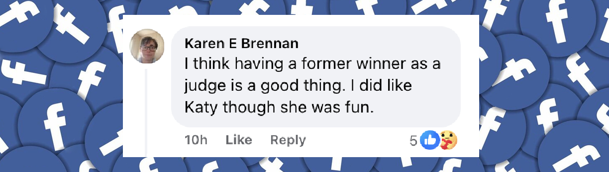 A netizen's comment on Carrie Underwood's role as a judge after Katy Perry's exit from "American Idol," posted in October 2024 | Source: Facebook.com/AmericanIdol