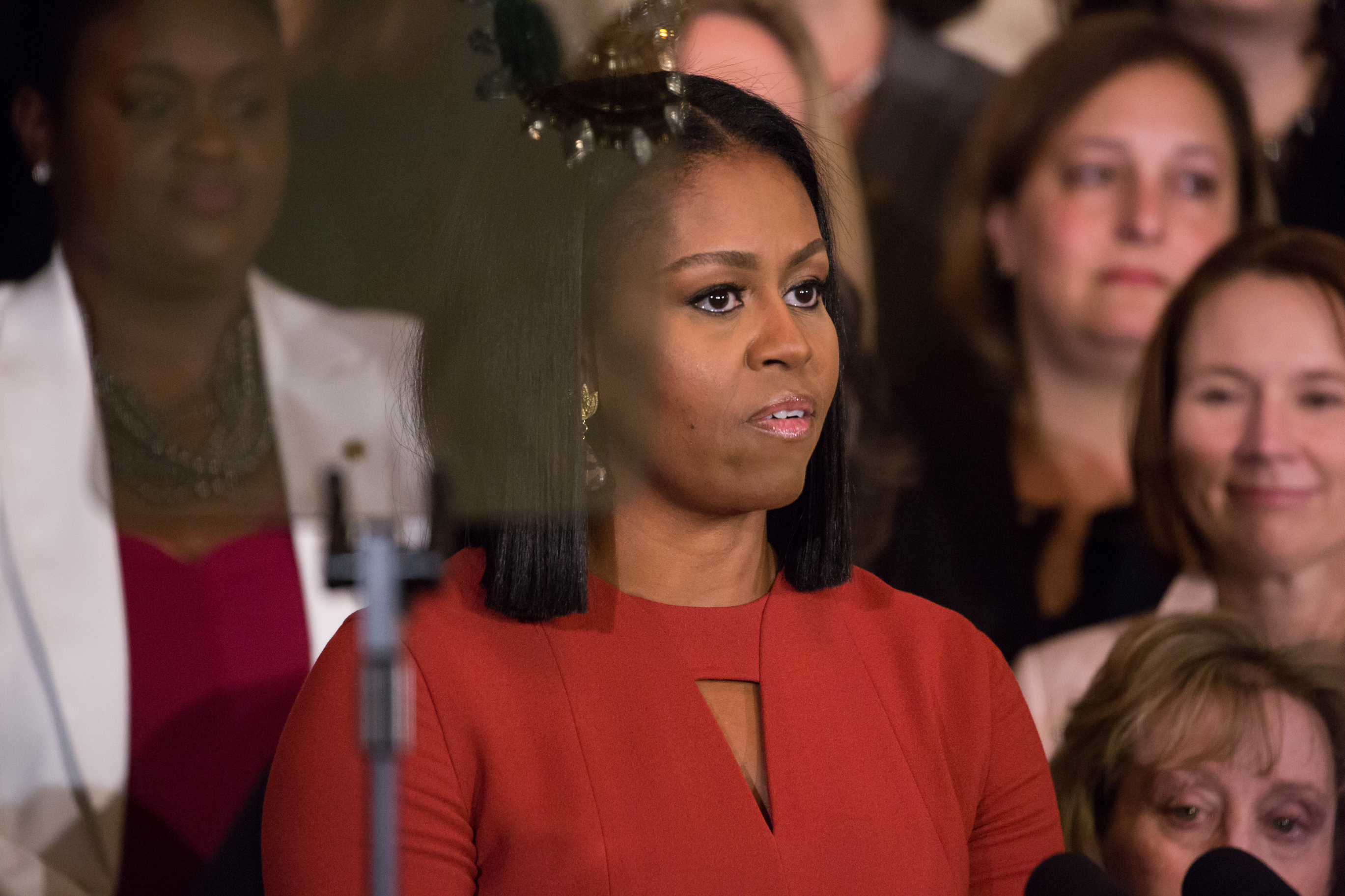 Michelle Obama at the 2017 School Counselor of the Year event in the East Room of the White House on January 6 in Washington D.C. | Source: Getty Images
