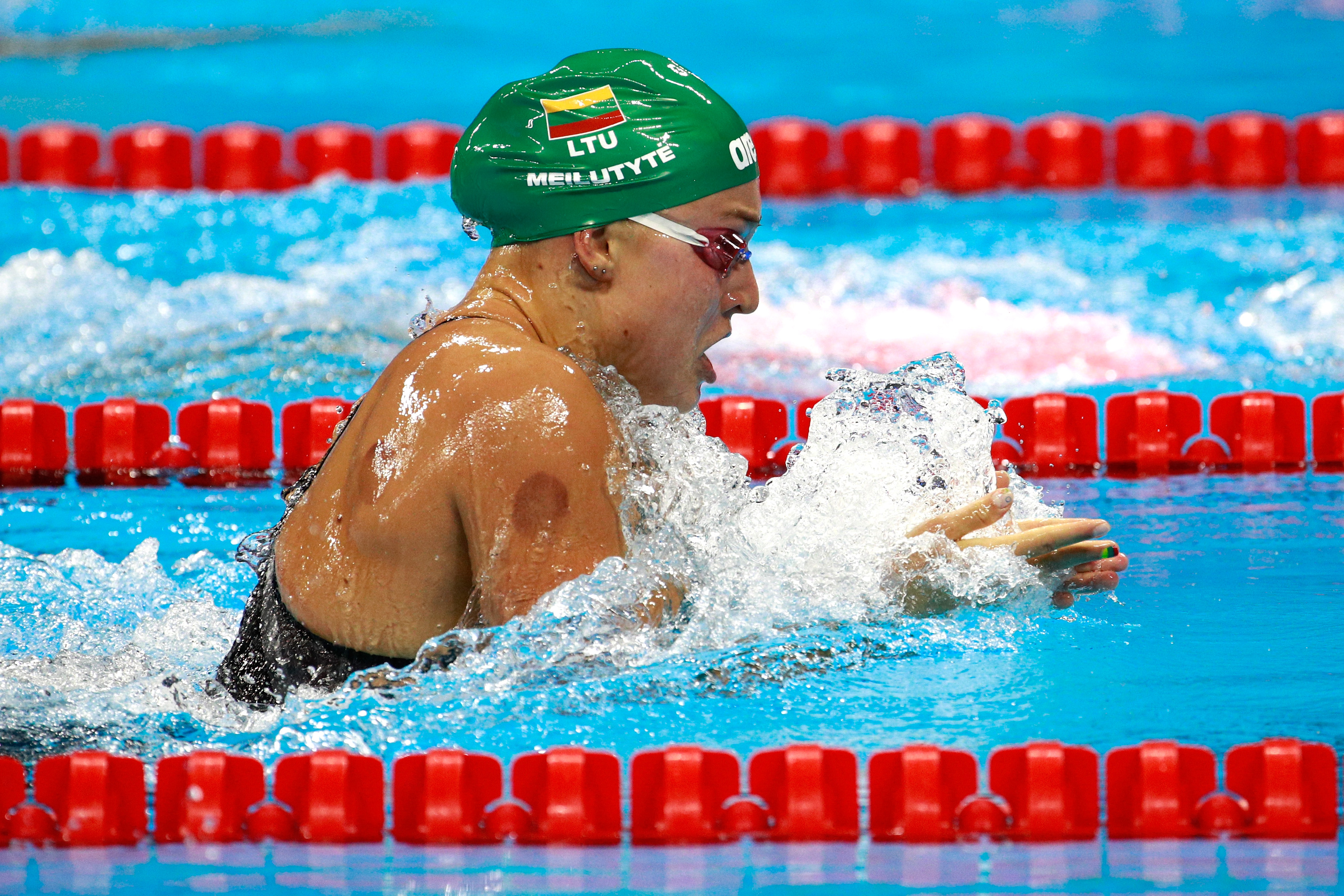 Ruta Meilutyte competes in the first Semifinal of the Womens 100m Breaststroke at the Rio 2016 Olympic Games in Rio de Janeiro, Brazil, on August 7, 2016. | Source: Getty Images