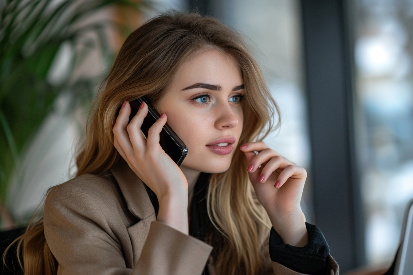 A woman talking on the phone | Source: Midjourney